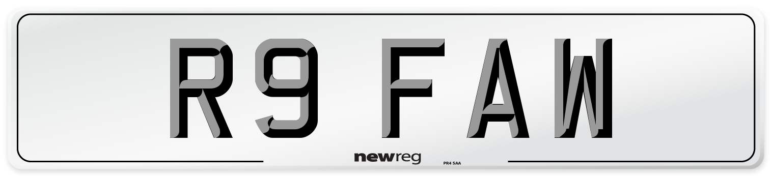 R9 FAW Number Plate from New Reg